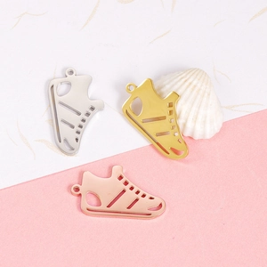 Sneaker Shoe Pendants 304 Stainless Steel Hollow Sporty DIY Charms Mirror Polished Jewelry Making Accessories