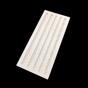 White silicone mold featuring four distinct rope textures for fondant and clay crafts
