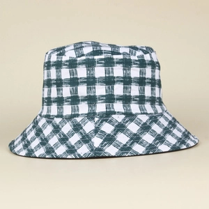 Chapeau Bob À Carreaux Coton Toile Protection Solaire Mode Extérieur Pour Femmes Hommes