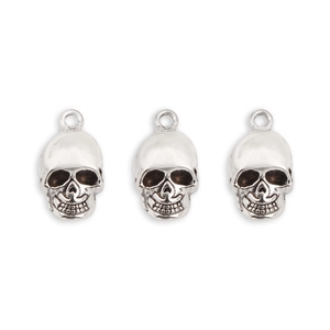 Skull Charms Pendants Zinc Alloy Gothic Punk For DIY Jewelry Making Bracelet Necklace Crafts Vintage Silver Tone