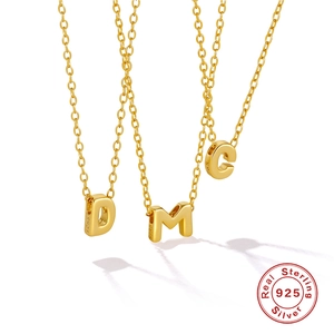 Alphabet Initial Letter Necklace 925 Sterling Silver Elegant Minimalist Pendant Fine Jewelry For Women Daily Wear