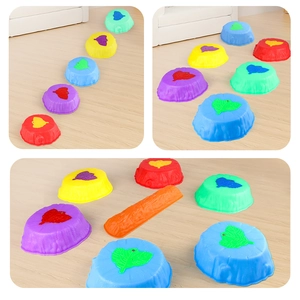 Kids balance stepping stones and beam set for sensory training in vibrant colors