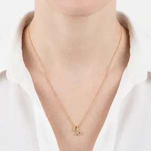 Exquisite 18K gold plated Capricorn zodiac pendant necklace with shimmering zircon stones