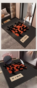 Detail view of anti-slip TPR bottom and durable loop pile texture on home entryway mat
