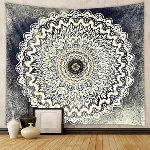 Mandala Wall Tapestry Polyester Fabric Bohemian Pattern Boho Aesthetic Large Hanging Background Cloth For Room Dorm Decor