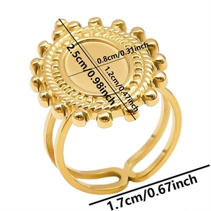 Detail view of 304 stainless steel ring showing precise dimensions and geometric structure