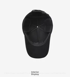 Close-up of thick fleece lining and ear protection inside this winter baseball cap