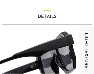 Close-up of black aviator sunglasses frame detailing the light texture and hinge craft