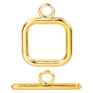 Polished 18k gold plated 304 stainless steel OT toggle clasp for DIY jewelry making