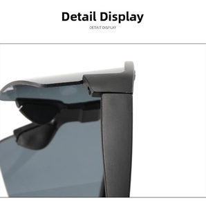 Detail view showing sturdy hinge construction and matte black frame of sports sunglasses