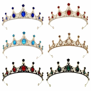 Vintage Baroque Crystal Crown Tiara Alloy Rhinestone Headband For Girls Princess Birthday Party Wedding Accessories