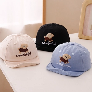 Casquette De Baseball Pour Tout-petits En Coton Bord Souple Broderie Chiot Lettre Chapeau De Soleil Bébé