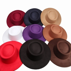 Classic wide brim felt fedora hats available in 9 solid colors for men and women