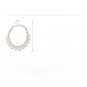 Detailed size and material guide for pearl and rhinestone beaded choker necklace