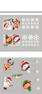 Detailed size chart of Christmas window clings with Santa and Reindeer dimensions