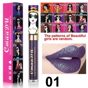 Detail van kameleon diamant glitter lipgloss in tint 01 met cartoon verpakking