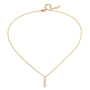 Detail van 18K vergulde roestvrijstalen ketting met druppelvormige zirkoon hanger