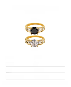 Detailed sizing specifications for 18K gold plated stainless steel zircon rings