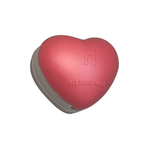 Matte heart-shaped lip and cheek mud pot in red and grey cases with embossed logo