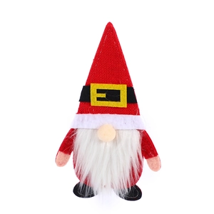 Portaposate a forma di gnomo natalizio rosso e bianco per decorazione tavola festiva