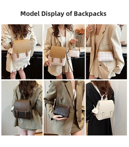 Vues détaillées de sacs à dos et sacs bandoulière élégants aux motifs imprimés variés