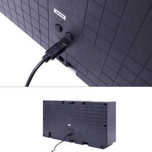 Detailed back view of game light with Micro USB port, 5V DC input and technical specs