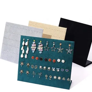 L-shaped velvet jewelry organizer boards for earrings and studs in multiple colors