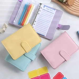 A6 PU leather budget binder in macaron colors with ring binder and budget sheets