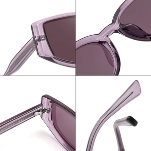 Purple translucent TR90 polarized sunglasses for women with UV400 protection