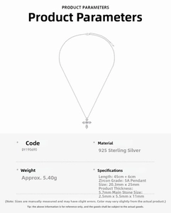 Detailed view of S925 silver cross pendant with 5A zircon and 45cm adjustable chain