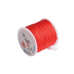 Roll of red 72# nylon cord for handmade jewelry weaving and Chinese knotting crafts