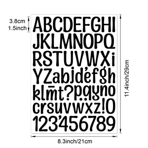 1.5-inch black waterproof alphanumeric letter and number stickers for gift decoration