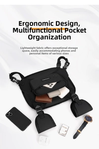 Taktische Westentasche für Herren, Streetwear Multi-Tasche Brusttasche Detailansicht.