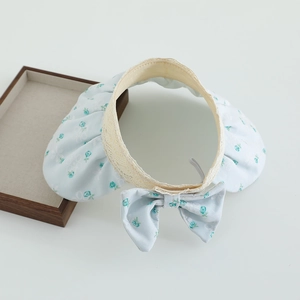 Girls floral sun hat with lace bow and wide brim for summer UV protection