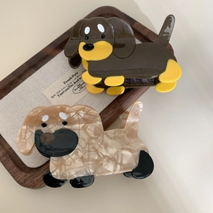 Acetat Hund Haarkralle Clip Süße Dackel Tierform Haarnadel Mode Marmor Textur Haarklammer Für Damen Haarschmuck