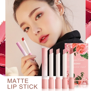 Set di 6 rossetti opachi a tema Peonia con elegante confezione regalo fiorita