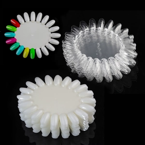 Nail Art Color Display Wheel Tips Oval False Nail Polish Practice Board Plastic Manicure Salon Tool
