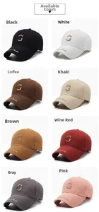 Sélection de huit couleurs variées de casquettes de baseball en coton avec broderie 3D