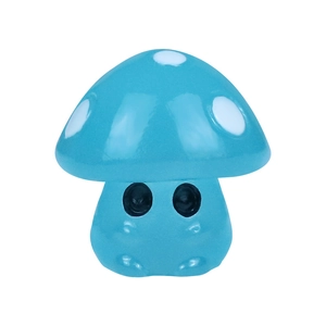Luminous blue resin mushroom figurine with white dots for micro landscape decoration