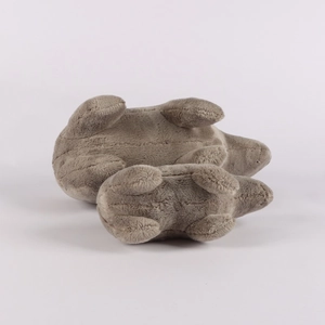 Detail view of the soft stitching and gray plush fabric texture on Capybara toys