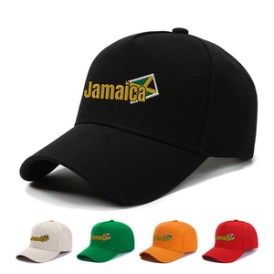 Jamaica Flag Embroidery Baseball Cap Polyester Adjustable Curved Brim Sun Protection Sport Casual Hat