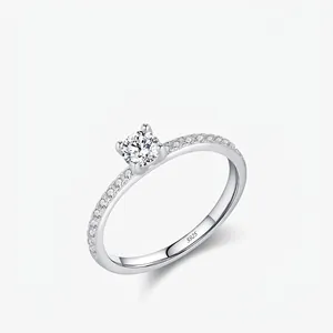 Luxus S925 Sterlingsilber Moissanit Ring Für Damen D Farbe VVS1 Rundschliff Verlobungsring Strass Band Schmuck Geschenk
