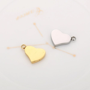 Heart Pendants Charms Stainless Steel 3D Minimalist For DIY Jewelry Making Handmade Necklace Accessory
