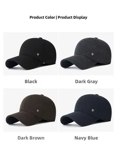Klassische Herren Winter-Baseballkappen in den Farben Schwarz, Grau, Braun und Marine