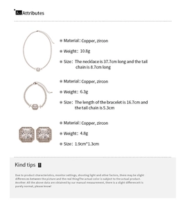 Detailed view of gold-plated zircon jewelry set with necklace bracelet and earrings