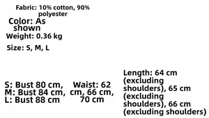 Detaillierte Stofftabelle mit Materialzusammensetzung und Größen für Printkleid