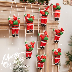 Babbo Natale che si arrampica su scala di corda da 25cm decorazione natalizia