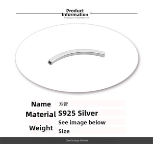 Detailed specs for S925 sterling silver square tube bead for DIY jewelry making