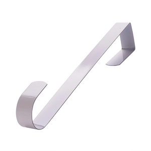 White metal over door hook rack with reindeer decorative motif for home storage and hanging