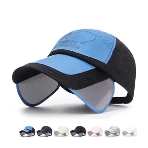 Baseball Cap With Retractable Side Visors Breathable Mesh Long Brim Outdoor Fishing Sun Protection Adjustable For Adult